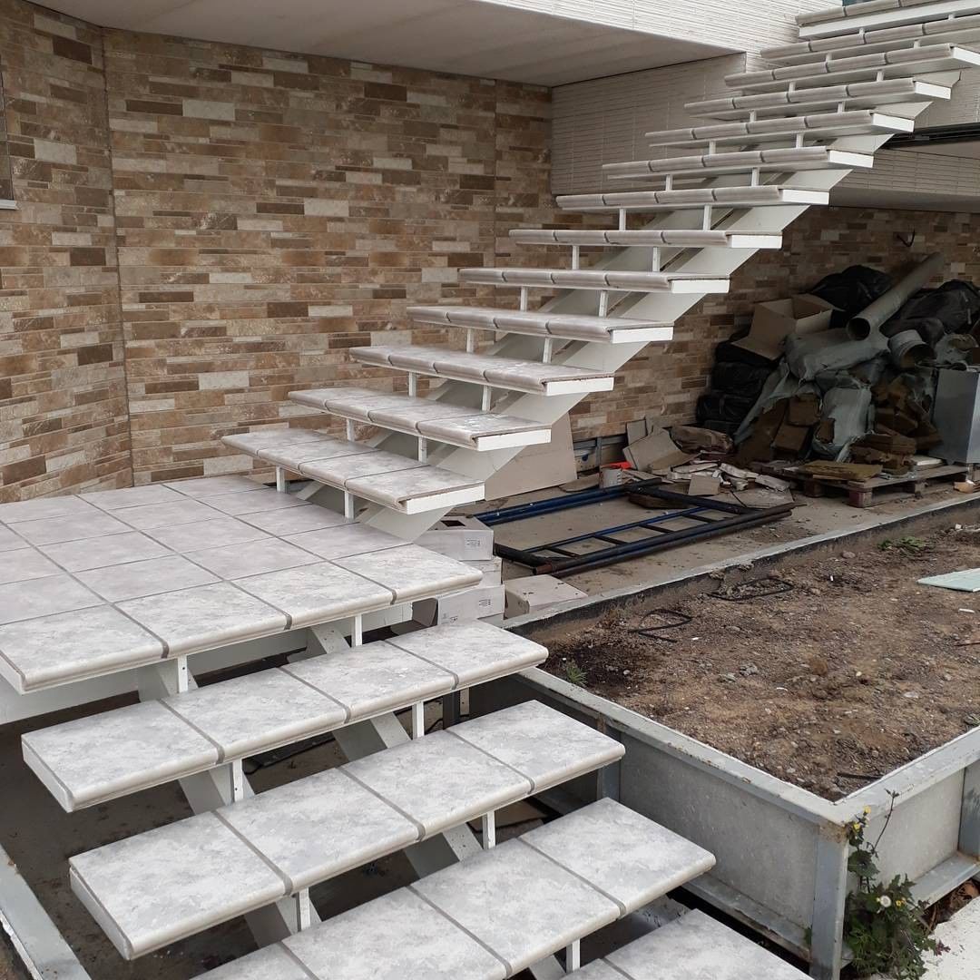 Монтаж клинкерных ступеней и плитки