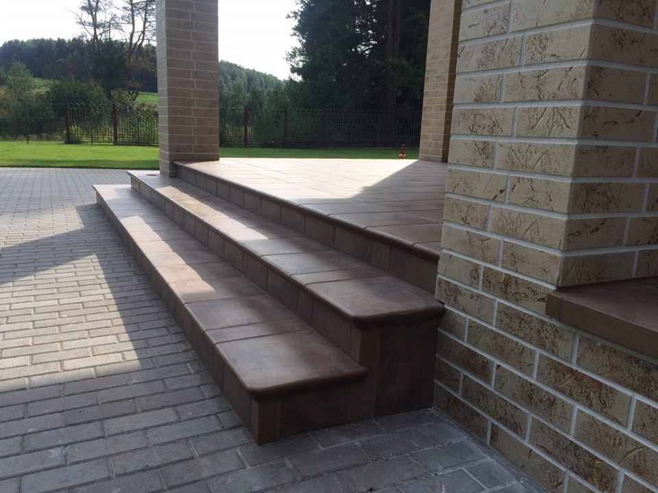 Монтаж клинкерных ступеней и плитки