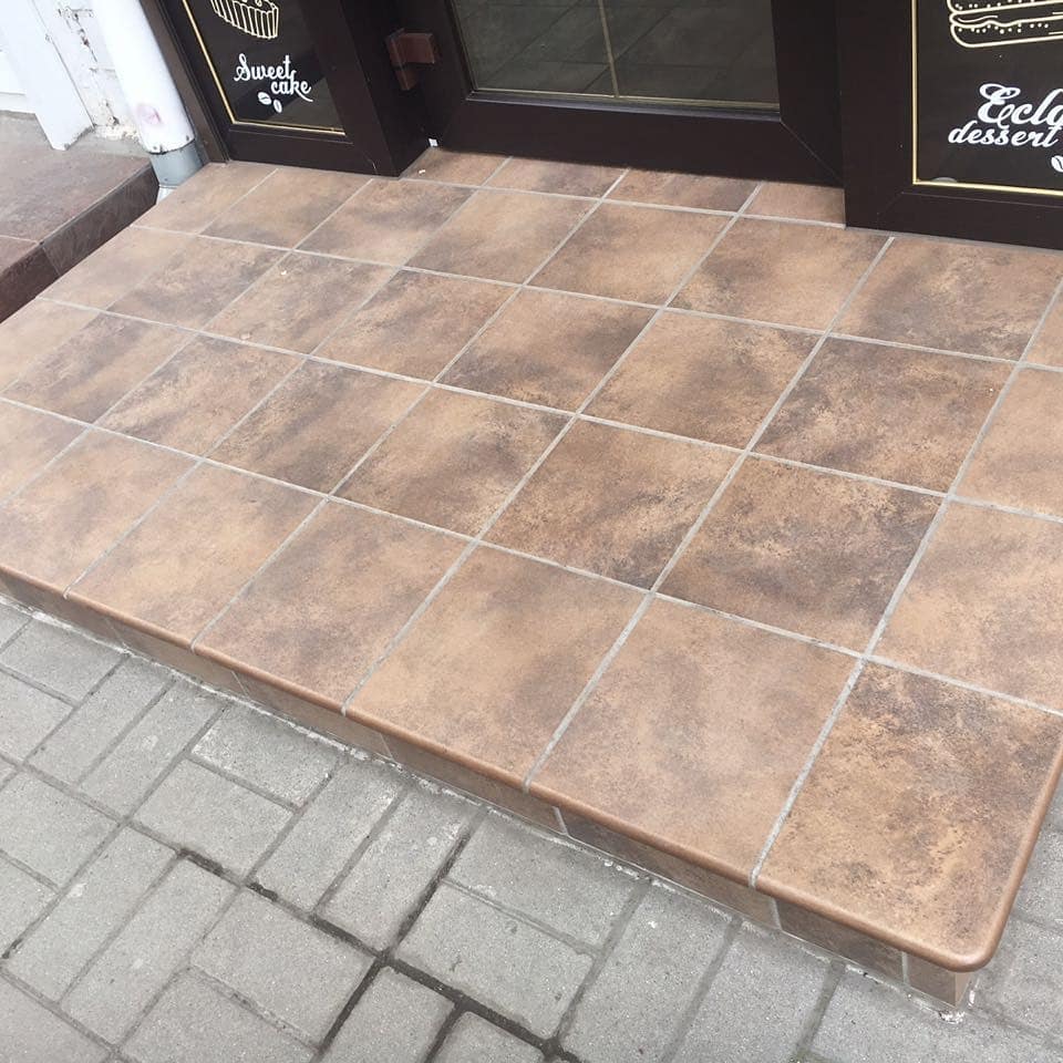 Монтаж клинкерных ступеней и плитки