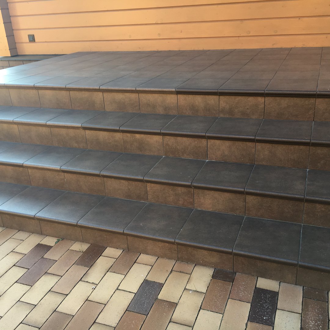 Монтаж клинкерных ступеней и плитки