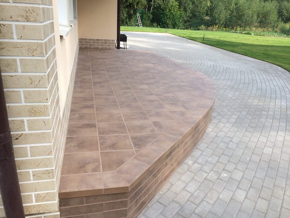 Монтаж клинкерных ступеней и плитки