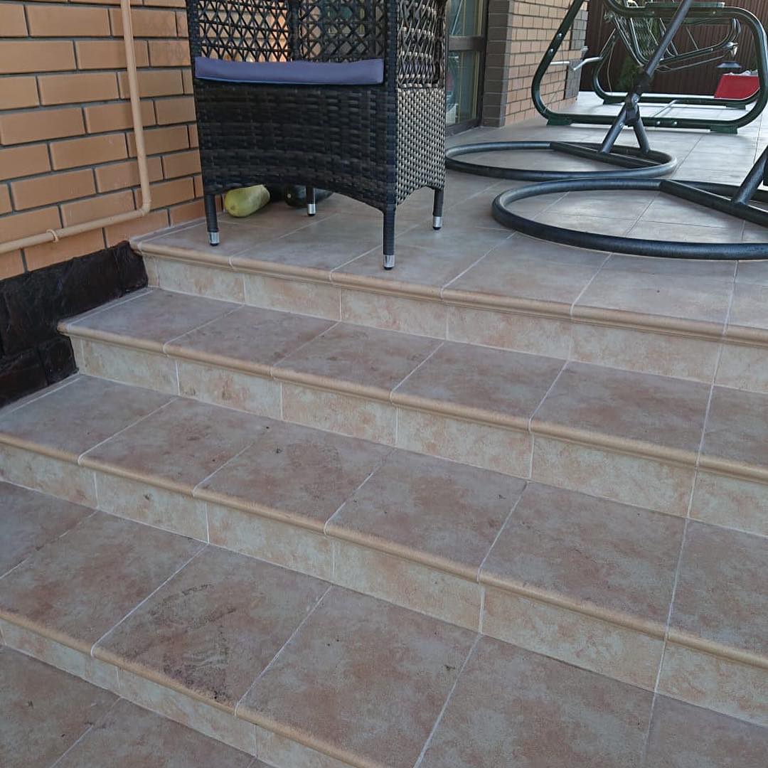 Монтаж клинкерных ступеней и плитки