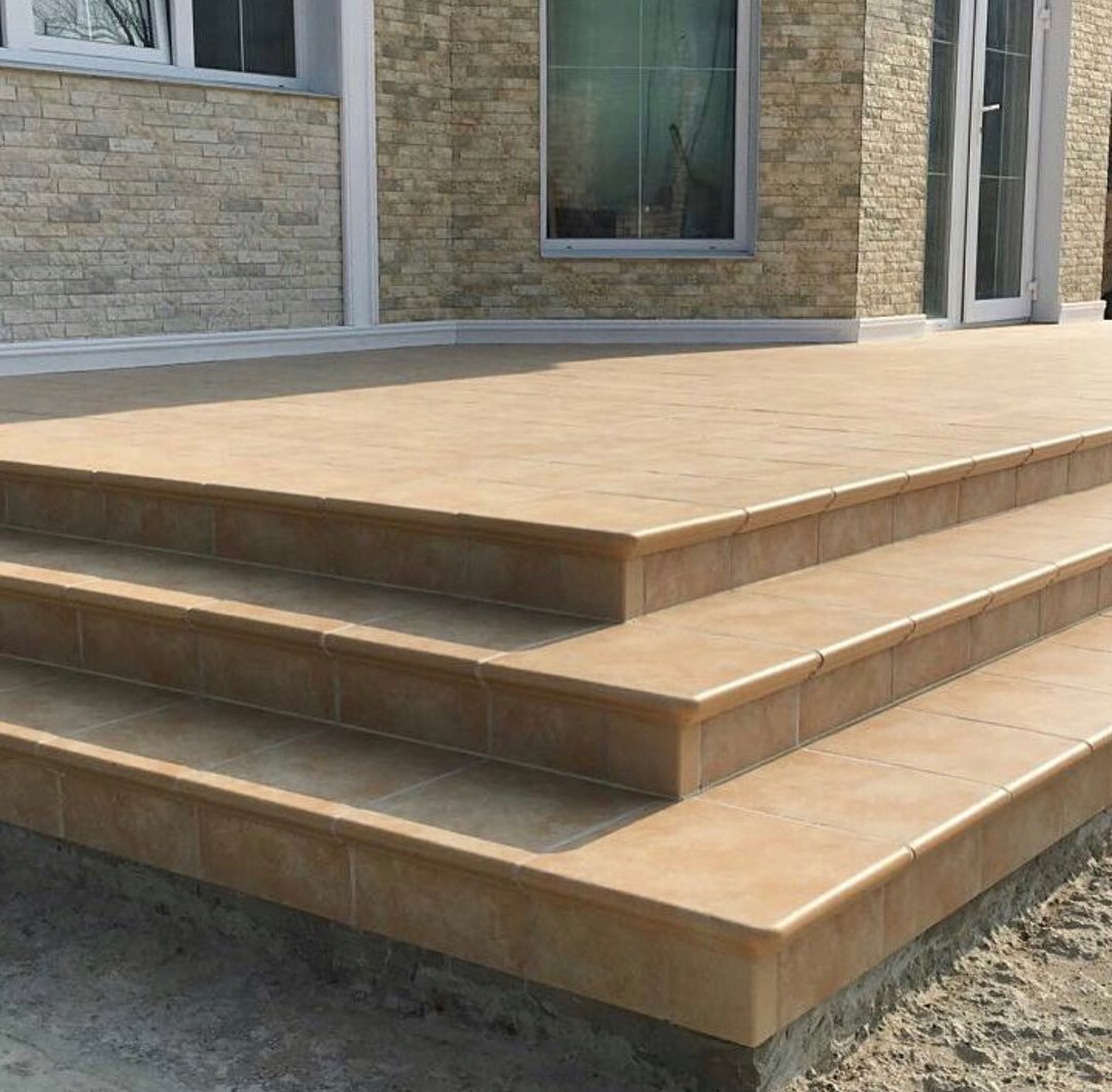 Монтаж клинкерных ступеней и плитки