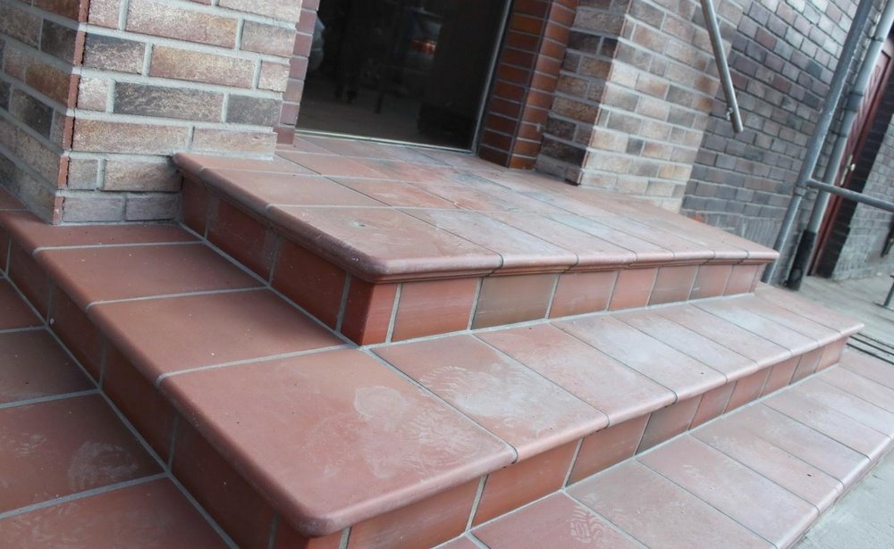 Монтаж клинкерных ступеней и плитки