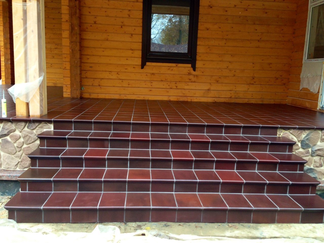 Монтаж клинкерных ступеней и плитки