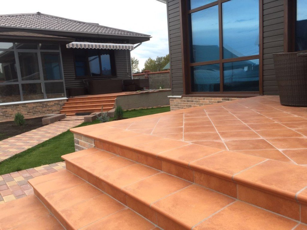 Монтаж клинкерных ступеней и плитки