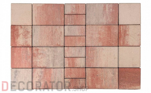 Плитка тротуарная BRAER Мозайка Color Mix "Фламинго" 100/200/300*60 мм в Курске