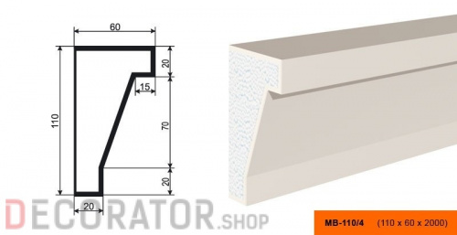 Молдинг LEPNINAPLAST МВ-110/4 2000*110*60 мм в Курске