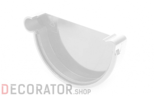 Заглушка желоба левая GALECO ПВХ  белый RAL 9010  D 152 (130) мм в Курске