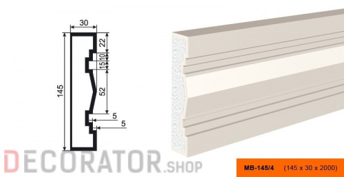 Молдинг LEPNINAPLAST МВ-145/4, 2000*145*45 мм в Курске