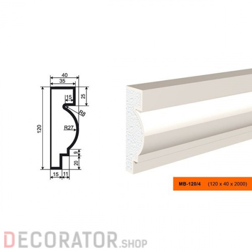 Молдинг LEPNINAPLAST МВ-120/4, 2000*120*40 мм в Курске