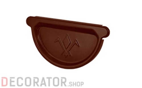 Заглушка желоба универсальная с резиновым уплотнением AQUASYSTEM покрытие PURAL MAT коричневый RAL 8017 D 150 мм в Курске