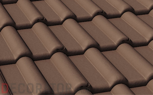 Цементно-песчаная рядовая черепица BRAAS Франкфуртская темно-коричневая в Курске
