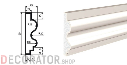 Молдинг LEPNINAPLAST МВ-90/2, 2000*90*25 мм в Курске