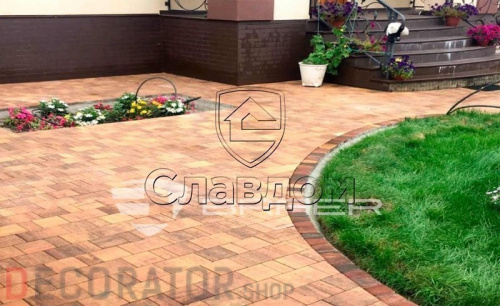 Плитка тротуарная BRAER Старый город Ландхаус Color Mix тип 9 "Закат", 80/160/240*160 мм в Курске