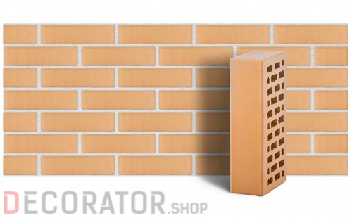 Кирпич лицевой керамический пустотелый ЛСР пшеничный гладкий М175 250*120*65 мм в Курске