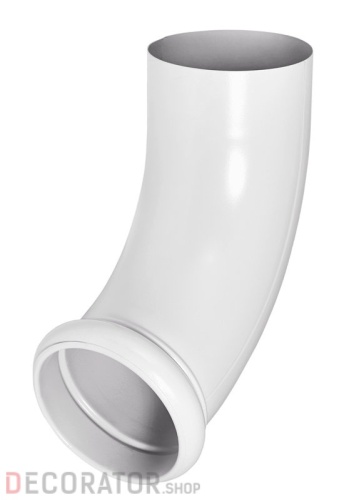Отвод трубы декорированный AQUASYSTEM покрытие PURAL белый D 90 мм в Курске