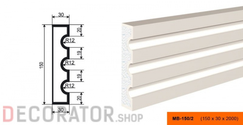 Молдинг LEPNINAPLAST МВ-150/2, 2000*150*30 мм в Курске