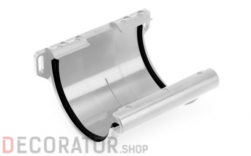 Соединитель желоба GALECO ПВХ  белый RAL 9010  D 124 мм в Курске