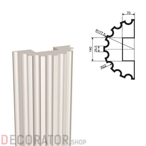Полуколонна фасадная LEPNINAPLAST КЛВ-355/3 HALF,2500*177,5*177,5 м в Курске
