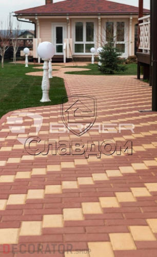 Плитка тротуарная BRAER Прямоугольник красный, 200*100*40 мм в Курске