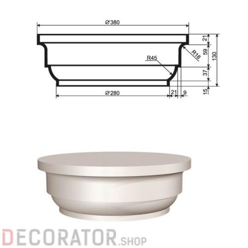 Колонна фасадная LEPNINAPLAST КЛВ-255/1 FULL,380*130*280 м в Курске