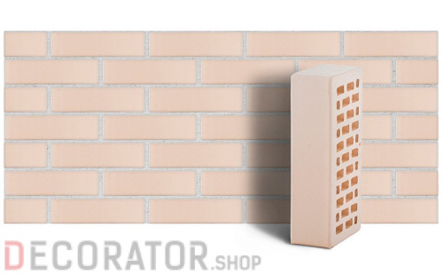 Кирпич лицевой керамический пустотелый утолщенный ЛСР белый гладкий M150 ст.20 мм 250*120*65 мм в Курске