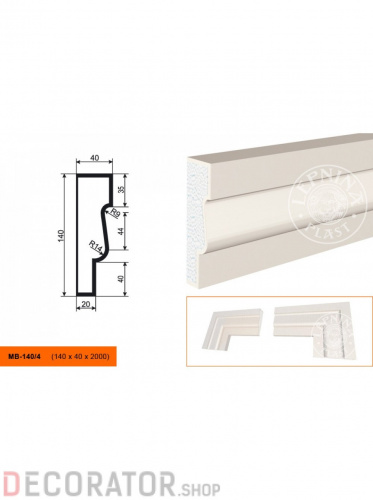 Молдинг LEPNINAPLAST МВ-140/4, 2000*140*40 мм в Курске
