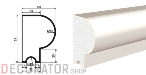 Молдинг LEPNINAPLAST МВ-85/2, 2000*85*60 мм в Курске