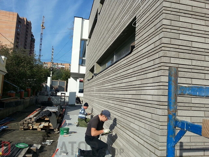 Клинкерная плитка Stroeher Zeitlos 237 austerrauch рельефная, 400*71*14 мм