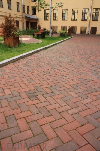 Тротуарная клинкерная брусчатка Penter Rotblaubunt, 200*100*52 мм с фаской в Курске