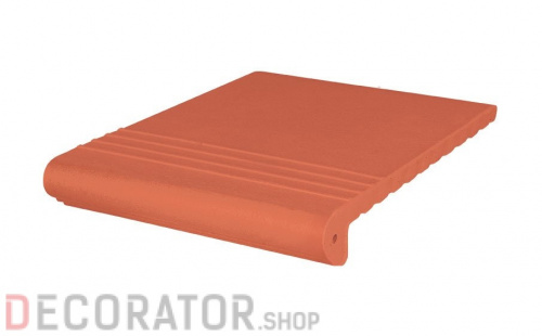 Клинкерная ступень античная рифленая KING KLINKER Рубиновый красный (01), 330*245*16 мм в Курске