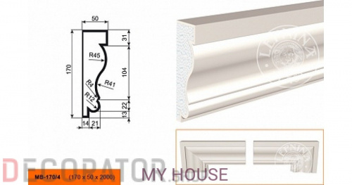 Молдинг LEPNINAPLAST МВ-170/4, 2000*170*50 мм в Курске