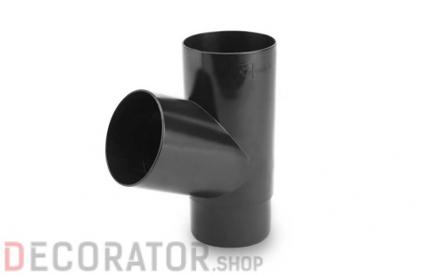 Тройник трубы GALECO ПВХ 67 градусов  графит RAL 7021  D 100 мм в Курске