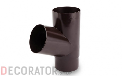 Тройник трубы GALECO ПВХ 67 градусов  темно-коричневый RAL 8019  D 100 мм в Курске