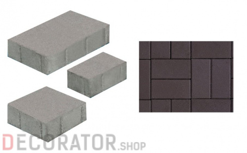 Плитка тротуарная ВЫБОР Старый город 1Ф.8, 260*160/160*160/160*100 мм, гладкая, коричневый в Курске