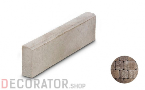 Тротуарный бордюр ВЫБОР БР 100.20.8, Премиум гранит Листопад с полным прокрасом, Хаски (бело-бежево-коричневый), 1000*200*80 мм, 48 шт./подд., 12 шт/ряд / Россия в Курске