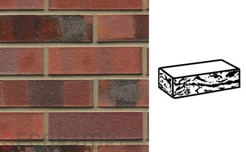 Кирпич клинкерный пустотелый Muhr 04KS Rotbraun-bunt Kohle Spezial готик, 240*115*52 мм в Курске