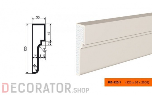 Молдинг LEPNINAPLAST МВ-120/1 2000*120*30 мм в Курске