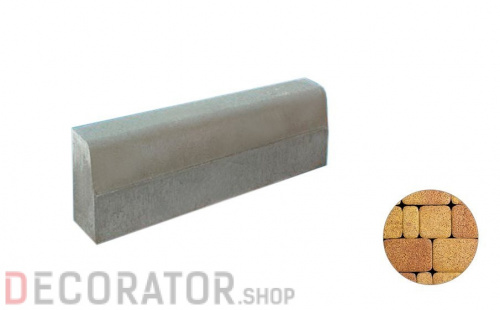 Магистральный бордюр ВЫБОР БР 100.30.18 Премиум Листопад гранит с неполным прокрасом Каир красно-желтый 1000*300*180 мм в Курске