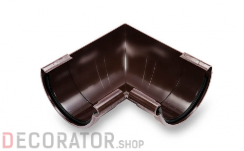 Угол желоба внутренний GALECO ПВХ  темно-коричневый RAL 8019  135 градусов  D 152 (132) мм в Курске