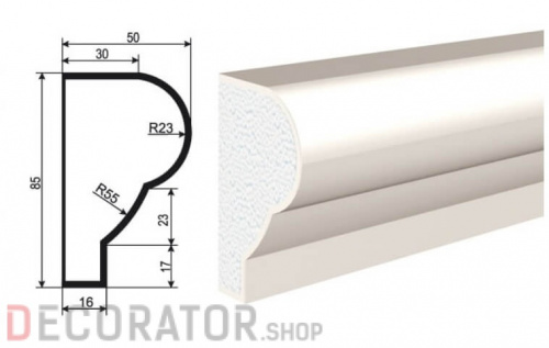 Молдинг LEPNINAPLAST МВ-85/1, 2000*85*50 мм в Курске