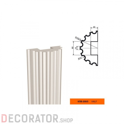 Полуколонна фасадная LEPNINAPLAST КЛВ-205/3 FULL,2500*102,5*102,5 м в Курске