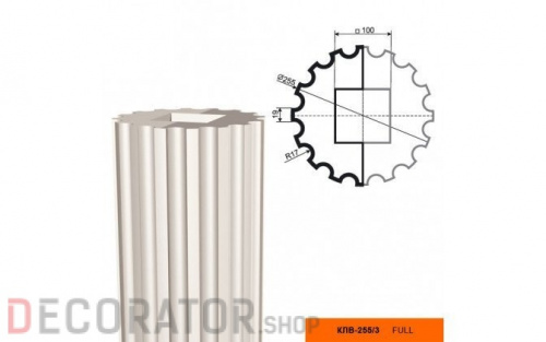 Колонна фасадная LEPNINAPLAST КЛВ-255/3 FULL,2500*255*255 м в Курске