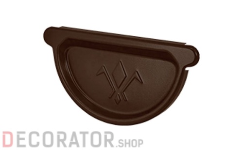 Заглушка желоба универсальная с резиновым уплотнением AQUASYSTEM покрытие PURAL MAT темно-коричневый RR 32 D 150 мм в Курске