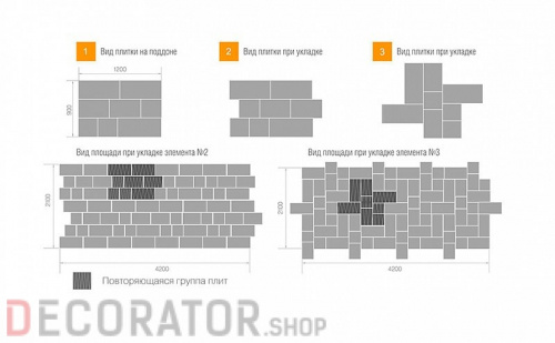 Плитка тротуарная BRAER Триада серый 300/450/600*60 мм в Курске