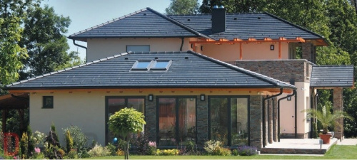 Цементно-песчаная черепица рядовая BRAAS Тевива, графит в Курске