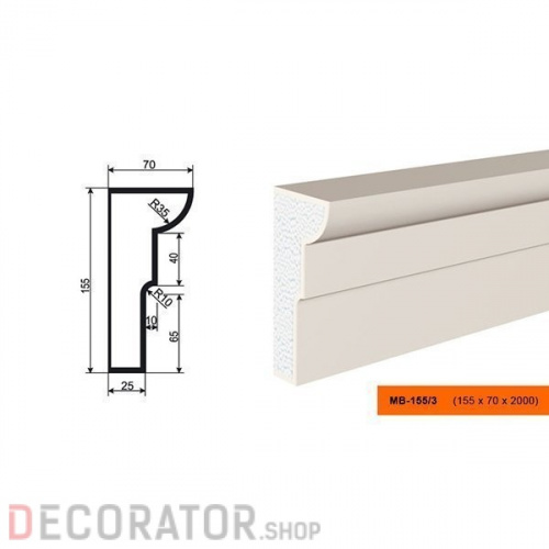 Молдинг LEPNINAPLAST МВ-155/3, 2000*155*70 мм в Курске