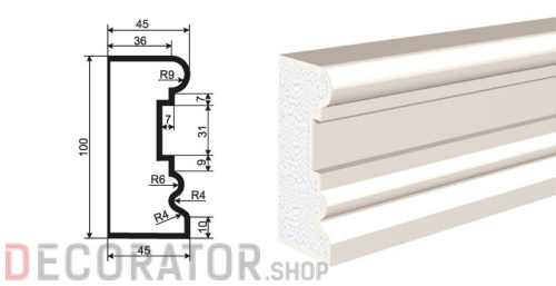 Молдинг LEPNINAPLAST МВ-100/3, 2000*100*45 мм в Курске