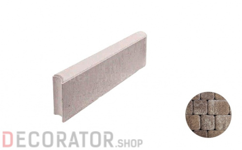 Тротуарный бордюр с шарнирным стыком ВЫБОР БРШ 50.20.8, Премиум гладкий Листопад с неполным прокрасом, Хаски бело-бежево-коричневый, 500*200*80 мм в Курске